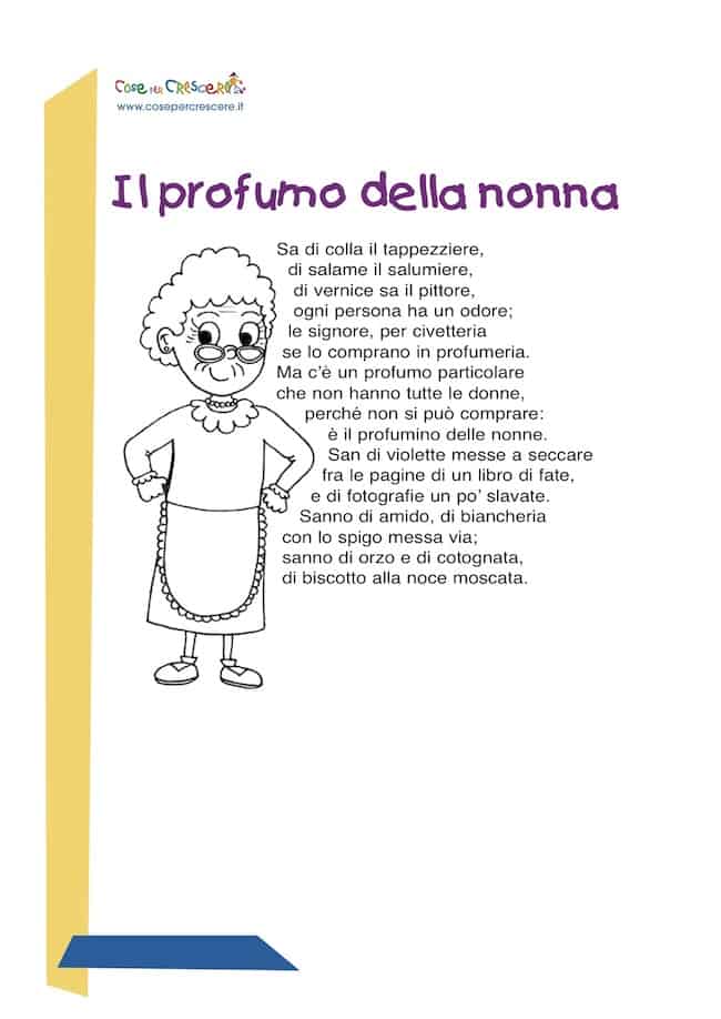 Il profumo della nonna poesia per la classe quarta