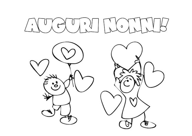 Auguri Ai Nonni Disegno Da Colorare