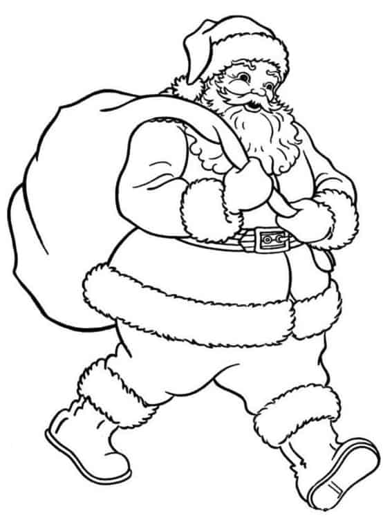 Disegni Di Babbo Natale Da Disegnare.Babbo Natale Con Sacco Da Colorare Cose Per Crescere