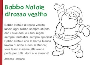 Poesie Di Natale Bambini 3 Anni.Babbo Natale Di Rosso Vestito Poesia Di Natale