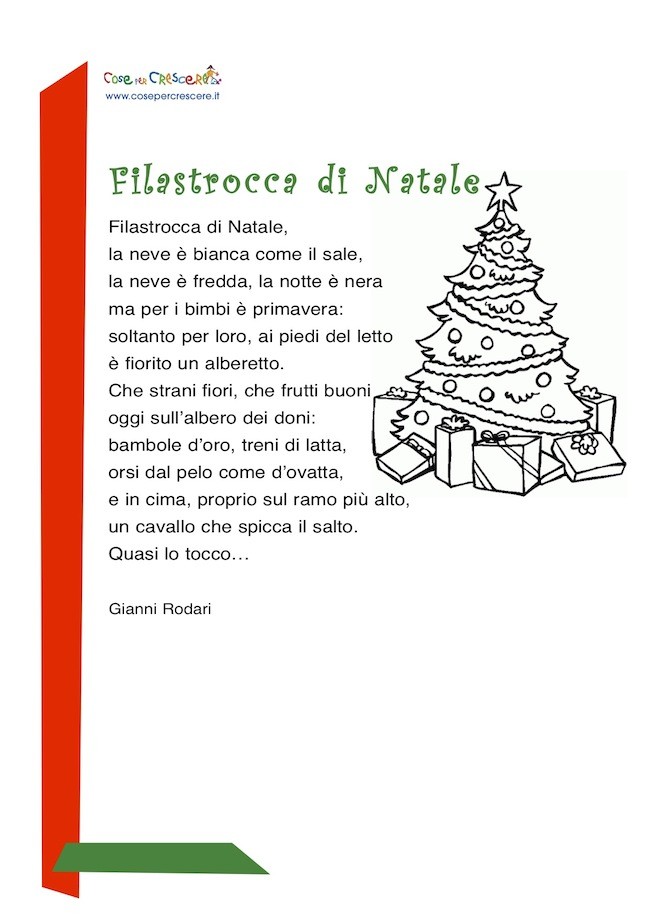 Poesie Di Natale Da Colorare.Filastrocca Di Natale Cose Per Crescere