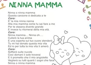 Canzone Ninna mamma per bambini con video e testo da stampare