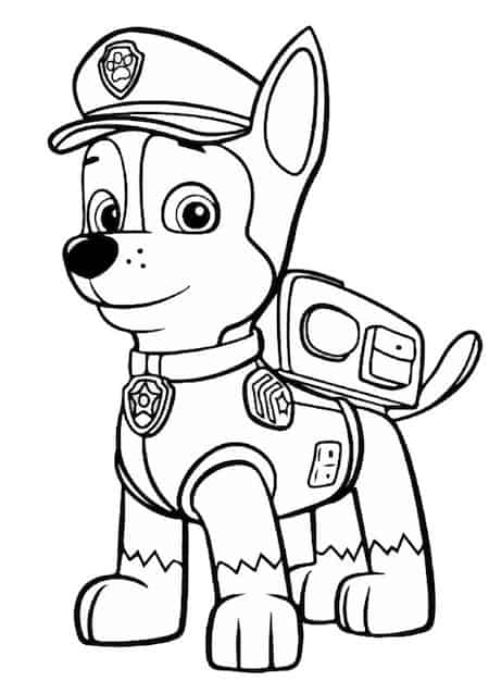 Disegno Del Cucciolo Chase Di Paw Patrol Da Stampare E Colorare