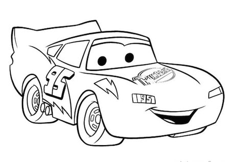 Disegno di Saetta Mc Queen la macchina di Cars da stampare e colorare