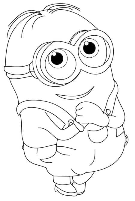 Disegno Del Minions Dave Da Stampare Gratis E Da Colorare Cattivissimo Me