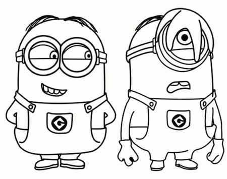 Disegno Dei Minions Dave E Stuart Da Stampare Gratis E Da Colorare