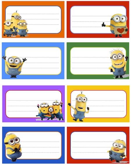 Etichette Con I Minions Da Stampare Gratis Per Libri E Quaderni Di Scuola