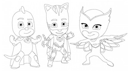 Disegno dei Superpigiamini da stampare gratsi e colorare - PJ Masks