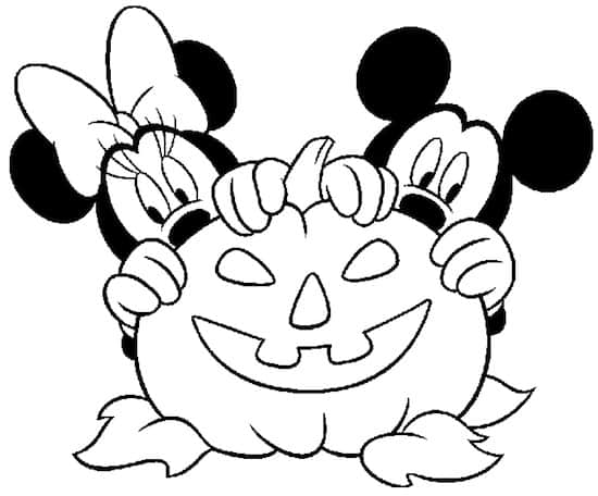 Disegno Di Halloween Minnie E Topolino Da Stampare Gratis E