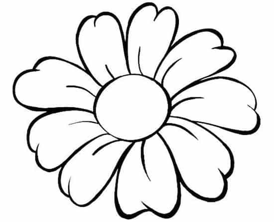 Disegno Di Un Grande Fiore Da Stampare Gratis E Da Colorare Per Bambini