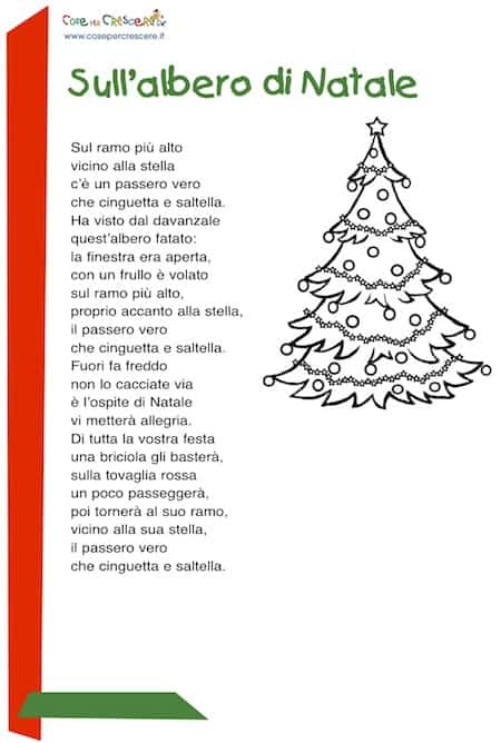 Poesie Di Natale 5 Primaria.Sull Albero Di Natale Poesia Per Bambini Da Stampare Scuola Primaria