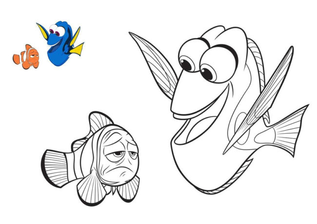 Disegno Di Nemo E Dory Da Stampare Gratis E Da Colorare