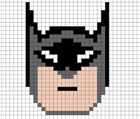 Disegni A Quadretti Di Natale.Disegno Di Batman In Pixel Art Da Stampare Gratis Con Modello Per Bambini