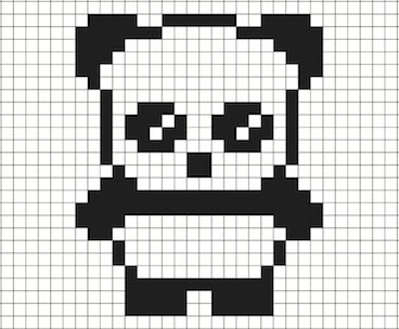 Disegni A Quadretti Di Natale.Disegno Di Panda In Pixel Art Per Bambini Da Stampare Gratis