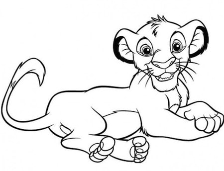 Disegno Di Simba Cucciolo Da Stampare Gratis E Colorare Il Re Leone