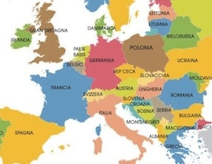 Cartina politica dell'Europa scuola primaria e medie