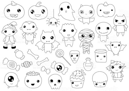 Disegni Per Bambini Kawaii Halloween Da Stampare Gratis E Da Colorare