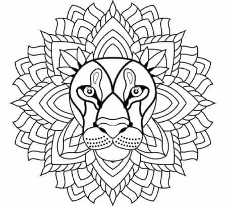 Disegno Mandala Da Stampare Gratis E Colorare Il Leone Adatto Ai Bambini