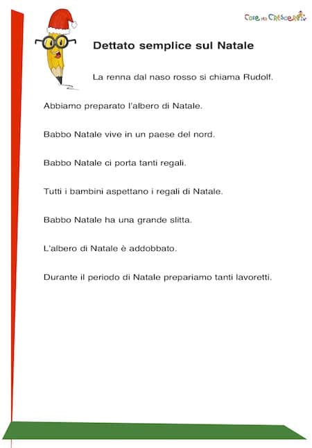 Frasi Natale Per Bambini.Dettato Semplice Su Natale Per La Classe Prima Bambini Scuola Primaria