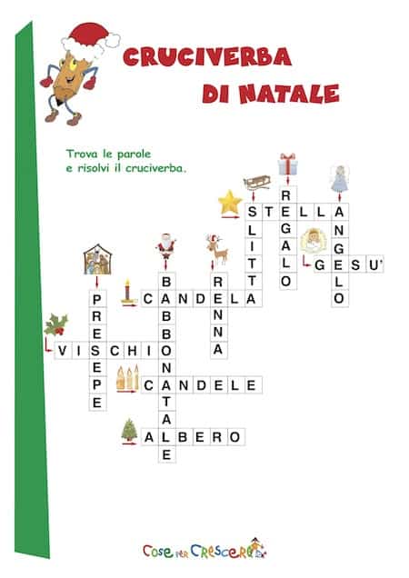 Cruciverba Di Natale Bambini Scuola Primaria Parole Crociate Da Stampare