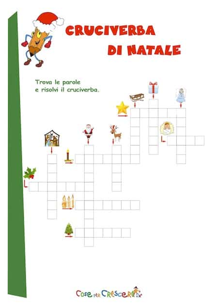 Cruciverba Di Natale Bambini Scuola Primaria Parole Crociate Da Stampare