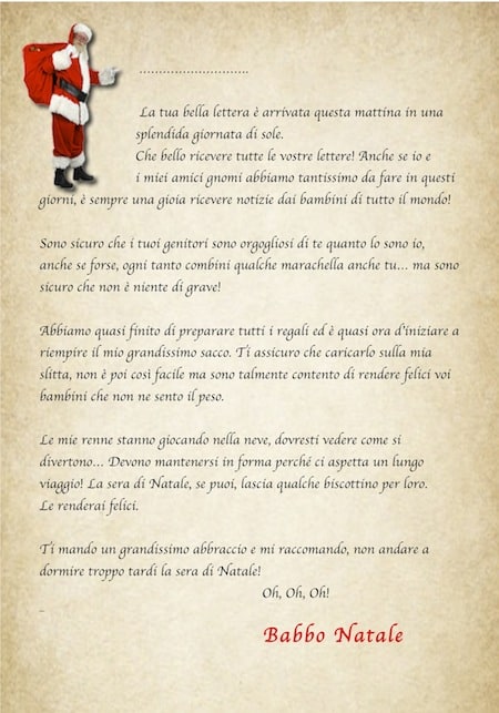 Andare Da Babbo Natale.Lettera Di Risposta Di Babbo Natale Da Stampare Gratis E Scaricare