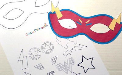 Maschera da Super Eroe per bambini da stampare gratis e da colorare