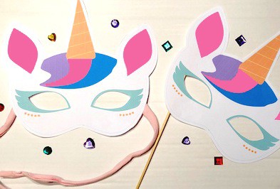 Maschera da Unicorno da stampare gratis per bambini - Carnevale