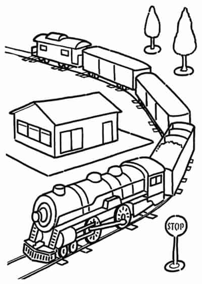 Disegno Di Treno Da Colorare Da Stampare Gratis Per Bambini