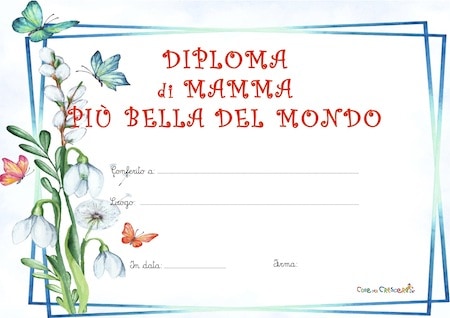 Diploma per la mamma più bella del mondo