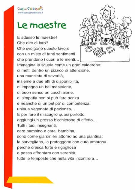 Poesia per le maestre: scuola primaria