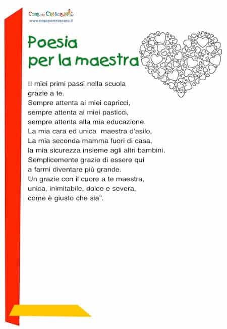 poesia per la maestra: scuola primaria