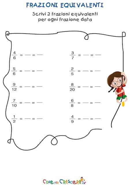 Le Frazioni Equivalenti Cose Per Crescere