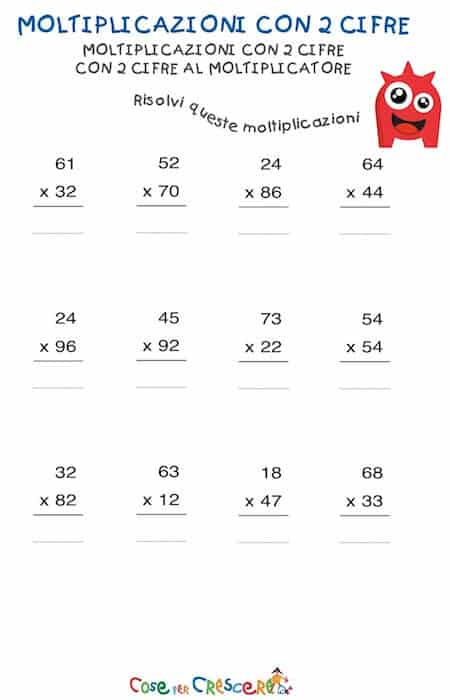 Moltiplicazioni A Due Cifre Cose Per Crescere
