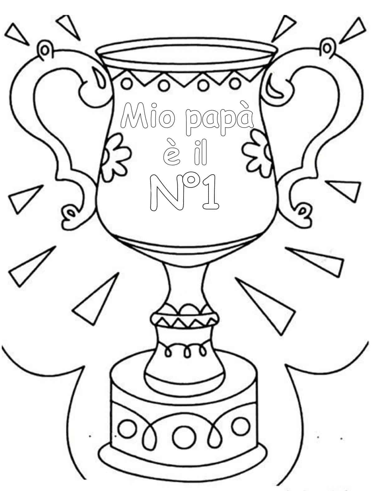 disegni coppa - 3 Una coppa per papà da stampare gratis e da colorare - Festa del papà