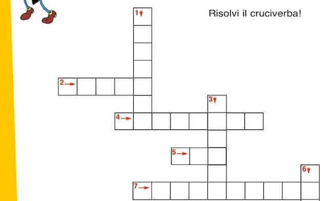 Cruciverba per bambini - Griglie di parole crociate facili da stampare