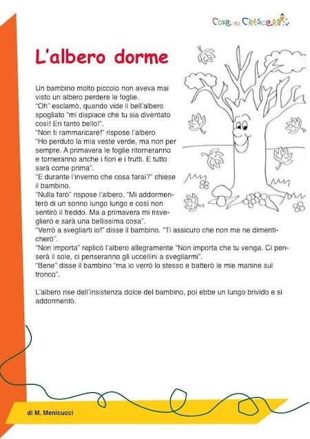L'albero dorme: storia sull'autunno per bambini