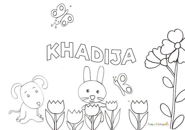 Nome Khadija da colorare