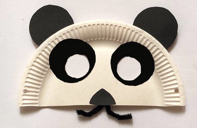 Maschera da Panda di Carnevale per bambini fai da te