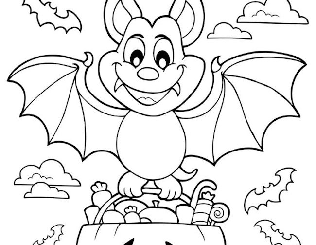 Pipistrello Di Halloween Da Colorare Disegno Per Bambini