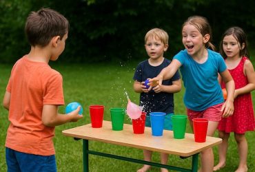 Bersaglio d'acqua: gioco di gruppo per bambini