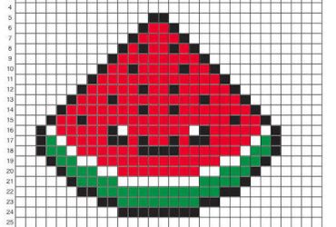 Pixel art anguria facile kawaii