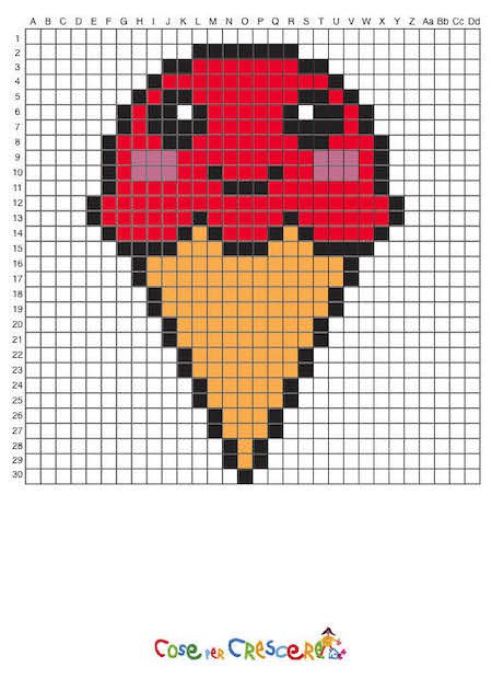 Pixel art gelato disegno facile