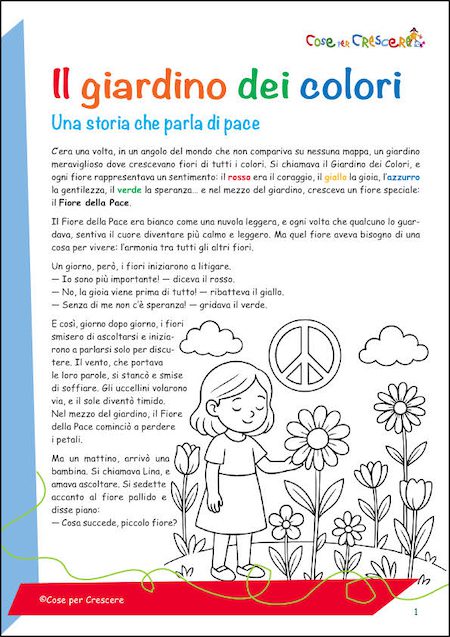 Storia sulla pace per bambini scuola primaria