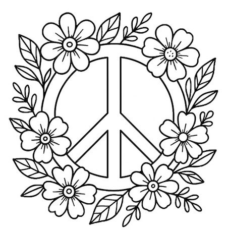 Disegno simbolo della Pace da colorare