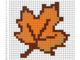 Foglia autunno Pixel Art