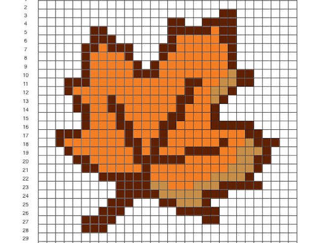 Foglia autunno Pixel Art