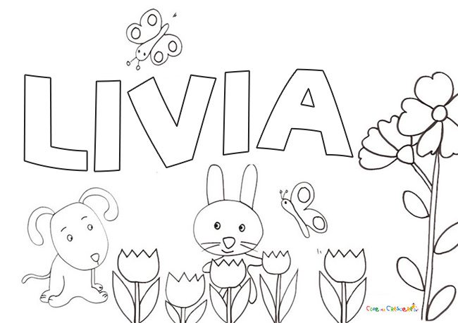 Nome LIVIA da colorare