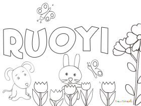 Nome Ruoyi da stampare e colorare