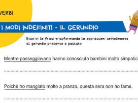 Scheda esercizio modo indefinito scuola primaria